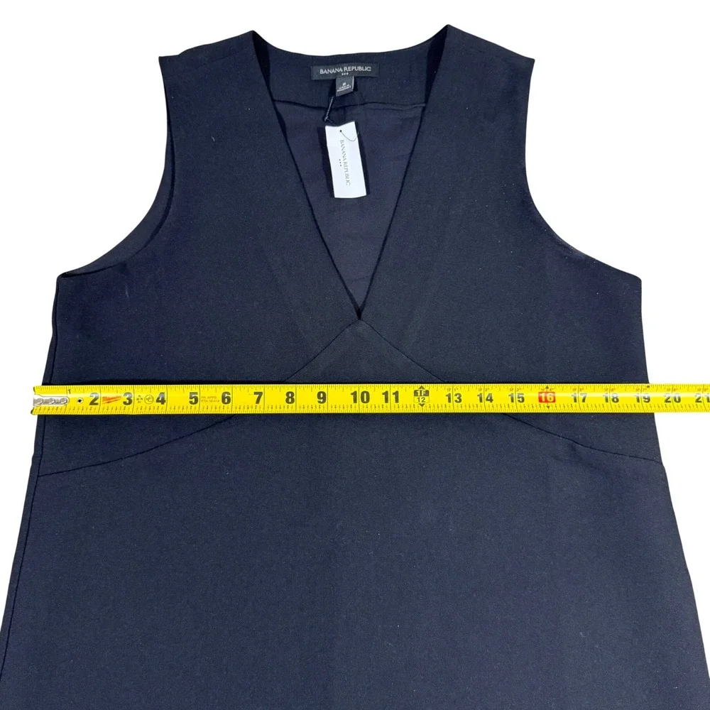 Banana Republic Womens 8 Black Sleeveless Dress NWT V Neck Work Shift NEW - Picture 6 of 8